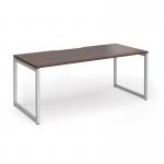 Connex Plus O Frame 1800 x 800 x 725mm Single Desk - Silver Frame Walnut Top HCO188-S-W