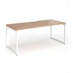 Connex Plus O Frame 1800 x 800 x 725mm Single Desk - White Frame Beech Top HCO188-WH-B