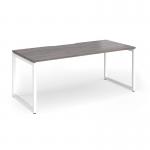 Connex Plus O Frame 1800 x 800 x 725mm Single Desk - White Frame Grey Oak Top HCO188-WH-GO