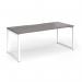 Connex Plus O Frame 1800 x 800 x 725mm Single Desk - White Frame Grey Oak Top HCO188-WH-GO
