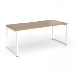 Connex Plus O Frame 1800 x 800 x 725mm Single Desk - White Frame Kendal Oak Top HCO188-WH-KO