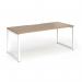 Connex Plus O Frame 1800 x 800 x 725mm Single Desk - White Frame Kendal Oak Top HCO188-WH-KO