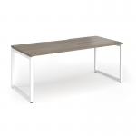 Connex Plus O Frame 1800 x 800 x 725mm Single Desk - White Frame Nebraska Oak Top HCO188-WH-NO