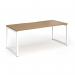 Connex Plus O Frame 1800 x 800 x 725mm Single Desk - White Frame Oak Top HCO188-WH-O
