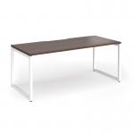 Connex Plus O Frame 1800 x 800 x 725mm Single Desk - White Frame Walnut Top HCO188-WH-W