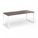 Connex Plus O Frame 1800 x 800 x 725mm Single Desk - White Frame Walnut Top HCO188-WH-W