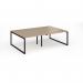 Connex Plus O Frame 2400 x 1600 x 725mm Back to Back Desk (4 x 1200mm) - Black Frame Kendal Oak Top HCO2416-K-KO