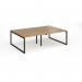 Connex Plus O Frame 2400 x 1600 x 725mm Back to Back Desk (4 x 1200mm) - Black Frame Oak Top HCO2416-K-O