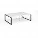 Connex Plus O Frame 2400 x 1600 x 725mm Back to Back Desk (4 x 1200mm) - Black Frame White Top HCO2416-K-WH