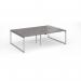 Connex Plus O Frame 2400 x 1600 x 725mm Back to Back Desk (4 x 1200mm) - Silver Frame Grey Oak Top HCO2416-S-GO