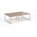 Connex Plus O Frame 2400 x 1600 x 725mm Back to Back Desk (4 x 1200mm) - Silver Frame Kendal Oak Top HCO2416-S-KO