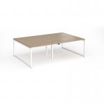 Connex Plus O Frame 2400 x 1600 x 725mm Back to Back Desk (4 x 1200mm) - White Frame Kendal Oak Top HCO2416-WH-KO