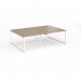 Connex Plus O Frame 2400 x 1600 x 725mm Back to Back Desk (4 x 1200mm) - White Frame Kendal Oak Top HCO2416-WH-KO