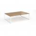 Connex Plus O Frame 2400 x 1600 x 725mm Back to Back Desk (4 x 1200mm) - White Frame Oak Top HCO2416-WH-O