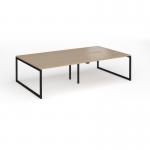 Connex Plus O Frame 2800 x 1600 x 725mm Back to Back Desk (4 x 1400mm) - Black Frame Kendal Oak Top HCO2816-K-KO