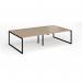 Connex Plus O Frame 2800 x 1600 x 725mm Back to Back Desk (4 x 1400mm) - Black Frame Kendal Oak Top HCO2816-K-KO