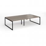 Connex Plus O Frame 2800 x 1600 x 725mm Back to Back Desk (4 x 1400mm) - Black Frame Nebraska Oak Top HCO2816-K-NO