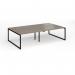 Connex Plus O Frame 2800 x 1600 x 725mm Back to Back Desk (4 x 1400mm) - Black Frame Nebraska Oak Top HCO2816-K-NO