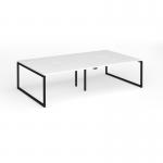 Connex Plus O Frame 2800 x 1600 x 725mm Back to Back Desk (4 x 1400mm) - Black Frame White Top HCO2816-K-WH