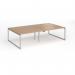 Connex Plus O Frame 2800 x 1600 x 725mm Back to Back Desk (4 x 1400mm) - Silver Frame Beech Top HCO2816-S-B