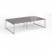 Connex Plus O Frame 2800 x 1600 x 725mm Back to Back Desk (4 x 1400mm) - Silver Frame Grey Oak Top HCO2816-S-GO