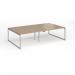 Connex Plus O Frame 2800 x 1600 x 725mm Back to Back Desk (4 x 1400mm) - Silver Frame Kendal Oak Top HCO2816-S-KO