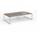 Connex Plus O Frame 2800 x 1600 x 725mm Back to Back Desk (4 x 1400mm) - Silver Frame Nebraska Oak Top HCO2816-S-NO