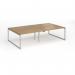Connex Plus O Frame 2800 x 1600 x 725mm Back to Back Desk (4 x 1400mm) - Silver Frame Oak Top HCO2816-S-O