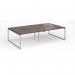 Connex Plus O Frame 2800 x 1600 x 725mm Back to Back Desk (4 x 1400mm) - Silver Frame Walnut Top HCO2816-S-W
