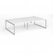 Connex Plus O Frame 2800 x 1600 x 725mm Back to Back Desk (4 x 1400mm) - Silver Frame White Top HCO2816-S-WH