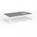 Connex Plus O Frame 2800 x 1600 x 725mm Back to Back Desk (4 x 1400mm) - White Frame Grey Oak Top HCO2816-WH-GO
