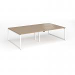 Connex Plus O Frame 2800 x 1600 x 725mm Back to Back Desk (4 x 1400mm) - White Frame Kendal Oak Top HCO2816-WH-KO