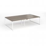 Connex Plus O Frame 2800 x 1600 x 725mm Back to Back Desk (4 x 1400mm) - White Frame Nebraska Oak Top HCO2816-WH-NO
