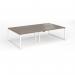 Connex Plus O Frame 2800 x 1600 x 725mm Back to Back Desk (4 x 1400mm) - White Frame Nebraska Oak Top HCO2816-WH-NO