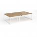 Connex Plus O Frame 2800 x 1600 x 725mm Back to Back Desk (4 x 1400mm) - White Frame Oak Top HCO2816-WH-O