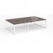 Connex Plus O Frame 2800 x 1600 x 725mm Back to Back Desk (4 x 1400mm) - White Frame Walnut Top HCO2816-WH-W