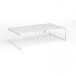 Connex Plus O Frame 2800 x 1600 x 725mm Back to Back Desk (4 x 1400mm) - White Frame White Top HCO2816-WH-WH