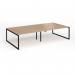 Connex Plus O Frame 3200 x 1600 x 725mm Back to Back Desk (4 x 1600mm) - Black Frame Beech Top HCO3216-K-B