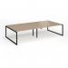 Connex Plus O Frame 3200 x 1600 x 725mm Back to Back Desk (4 x 1600mm) - Black Frame Kendal Oak Top HCO3216-K-KO