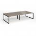 Connex Plus O Frame 3200 x 1600 x 725mm Back to Back Desk (4 x 1600mm) - Black Frame Nebraska Oak Top HCO3216-K-NO