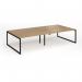 Connex Plus O Frame 3200 x 1600 x 725mm Back to Back Desk (4 x 1600mm) - Black Frame Oak Top HCO3216-K-O