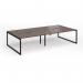 Connex Plus O Frame 3200 x 1600 x 725mm Back to Back Desk (4 x 1600mm) - Black Frame Walnut Top HCO3216-K-W