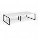 Connex Plus O Frame 3200 x 1600 x 725mm Back to Back Desk (4 x 1600mm) - Black Frame White Top HCO3216-K-WH