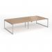 Connex Plus O Frame 3200 x 1600 x 725mm Back to Back Desk (4 x 1600mm) - Silver Frame Beech Top HCO3216-S-B