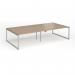 Connex Plus O Frame 3200 x 1600 x 725mm Back to Back Desk (4 x 1600mm) - Silver Frame Kendal Oak Top HCO3216-S-KO