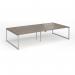 Connex Plus O Frame 3200 x 1600 x 725mm Back to Back Desk (4 x 1600mm) - Silver Frame Nebraska Oak Top HCO3216-S-NO