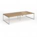 Connex Plus O Frame 3200 x 1600 x 725mm Back to Back Desk (4 x 1600mm) - Silver Frame Oak Top HCO3216-S-O