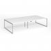 Connex Plus O Frame 3200 x 1600 x 725mm Back to Back Desk (4 x 1600mm) - Silver Frame White Top HCO3216-S-WH