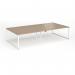 Connex Plus O Frame 3200 x 1600 x 725mm Back to Back Desk (4 x 1600mm) - White Frame Kendal Oak Top HCO3216-WH-KO
