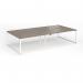Connex Plus O Frame 3200 x 1600 x 725mm Back to Back Desk (4 x 1600mm) - White Frame Nebraska Oak Top HCO3216-WH-NO